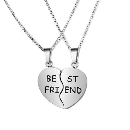 2 best friend lock and key necklaces, set of two, key to my heart