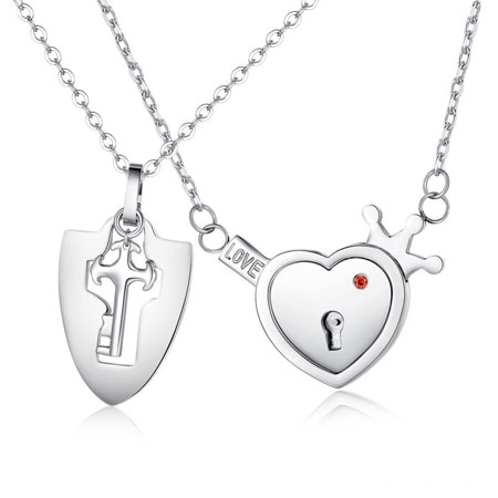 Lock & Key Set Necklace Key to My Heart Necklace Key 