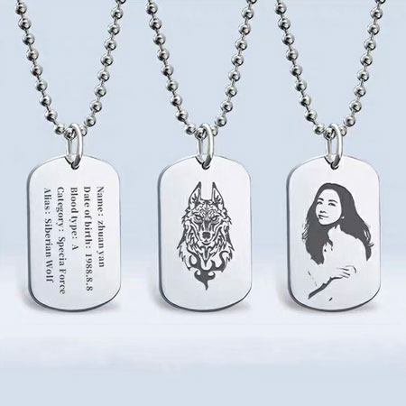 Engraved Dog Tags Necklace