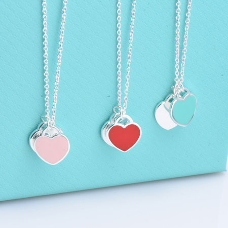silver heart tag necklace