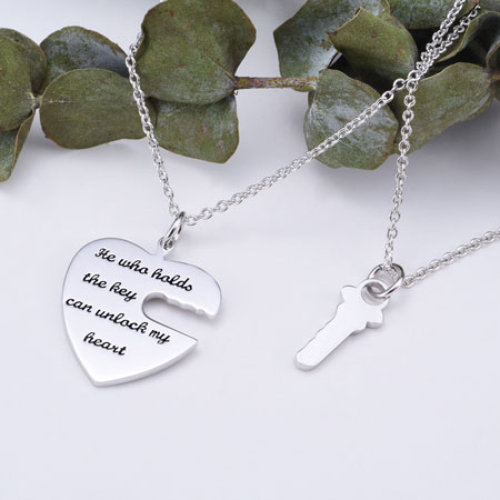 Personalized Heart Lock Necklace