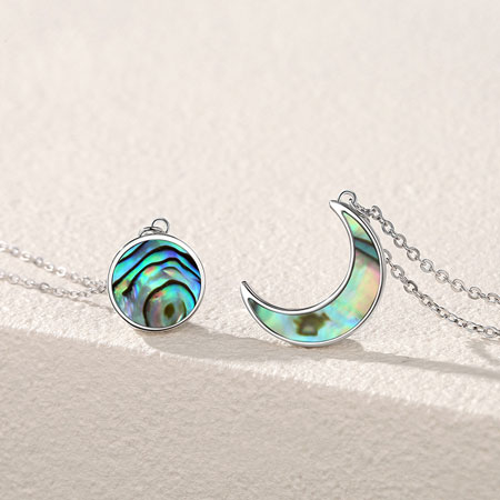Sun and Moon Magnetic Necklace with Couple Pattern in Sterling Silver |  JewelryEva